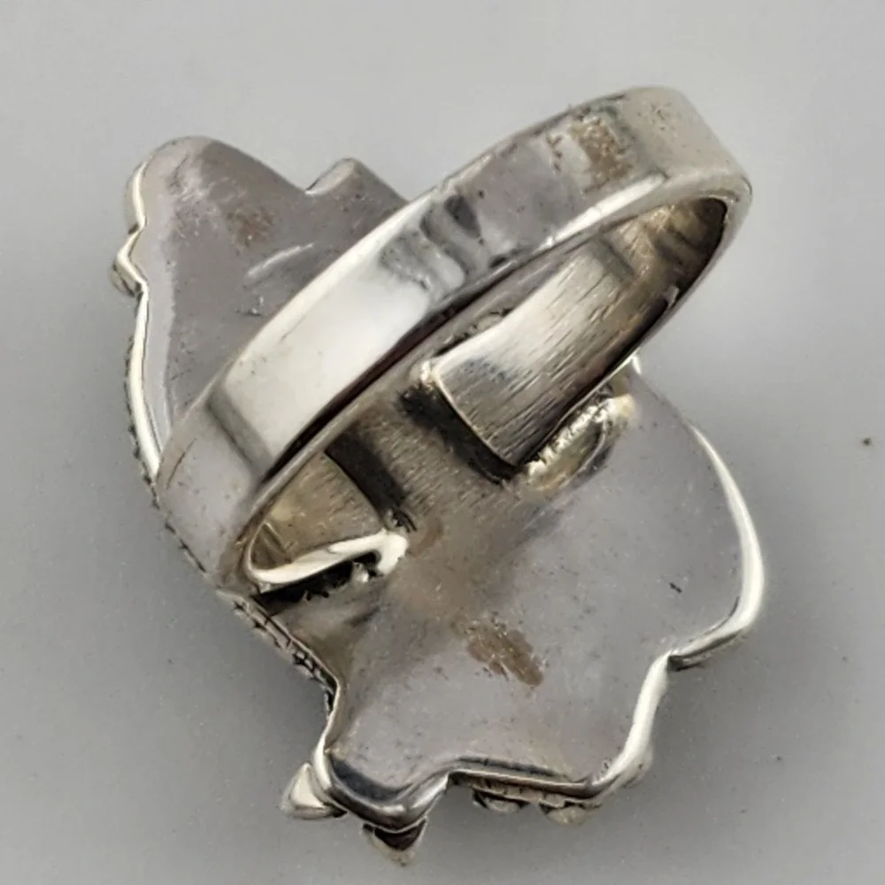 Sterling Silver 925 Aurora Opal Ring Size 6 Southwestern Design‎
